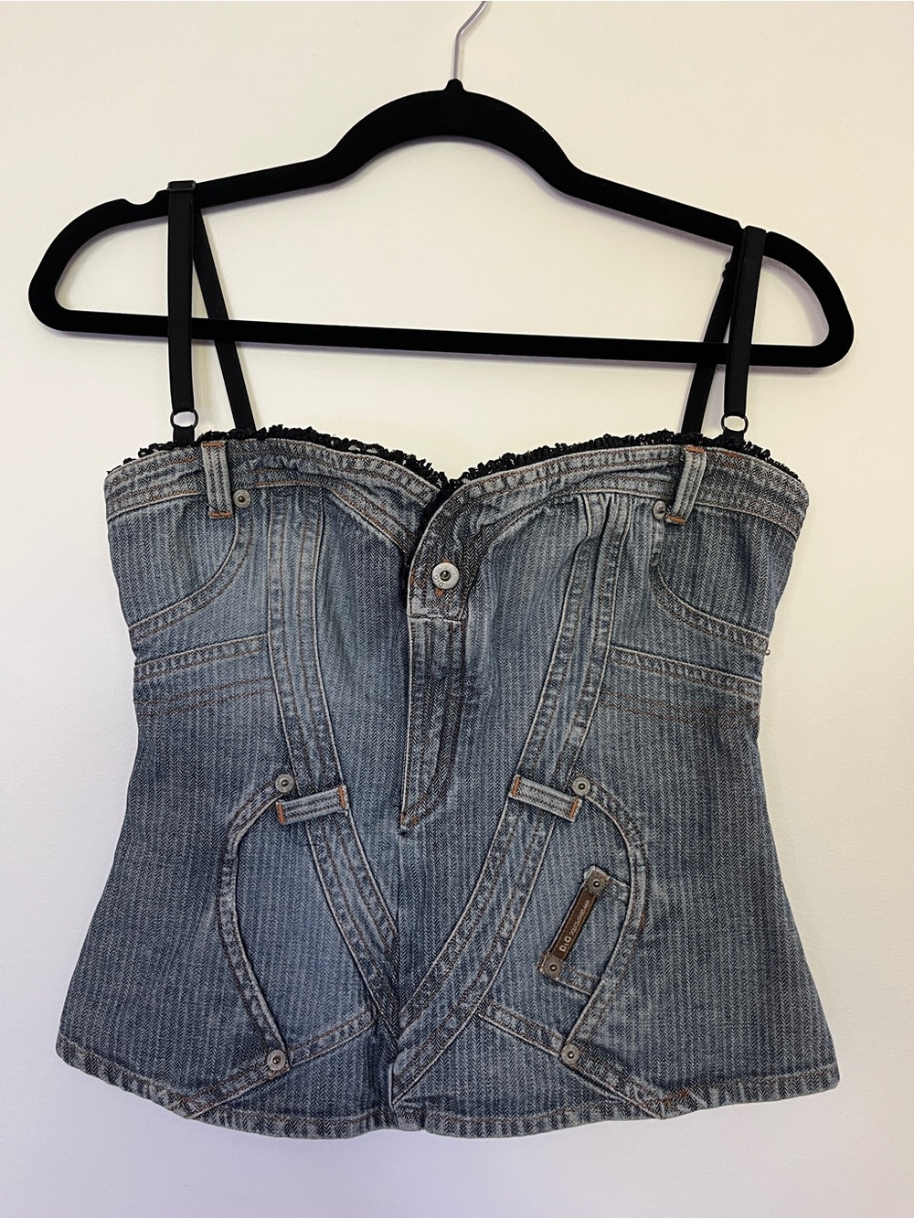 Dolce & Gabbana Vintage Denim Corset Tank